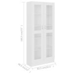 Armoire à vitrine Blanc 82,5x30,5x185,5 cm Bois d'ingénierie – Image 6