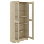 Armoire vitrine Chêne sonoma 82,5x30,5x185,5 cm Bois ingénierie – Image 3
