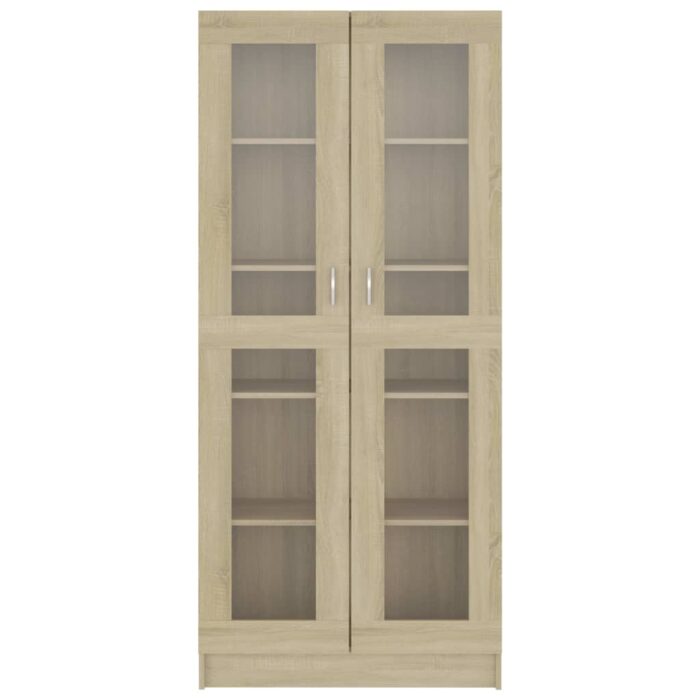 Armoire vitrine Chêne sonoma 82,5x30,5x185,5 cm Bois ingénierie – Image 4