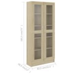 Armoire vitrine Chêne sonoma 82,5x30,5x185,5 cm Bois ingénierie – Image 6
