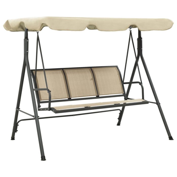 Balancelle de jardin avec baldaquin Anthracite et sable – Image 1