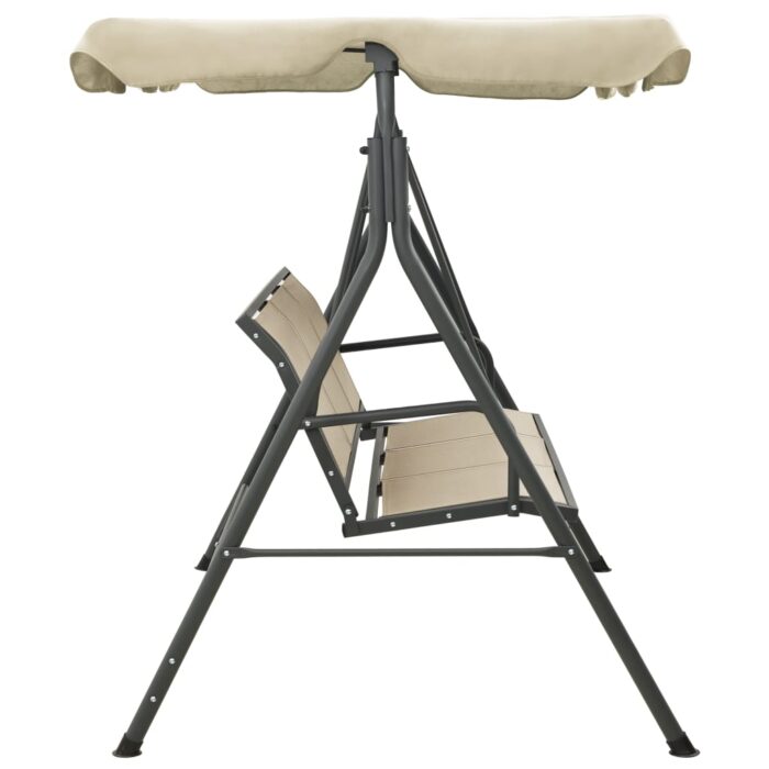 Balancelle de jardin avec baldaquin Anthracite et sable – Image 2