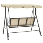 Balancelle de jardin avec baldaquin Anthracite et sable – Image 3