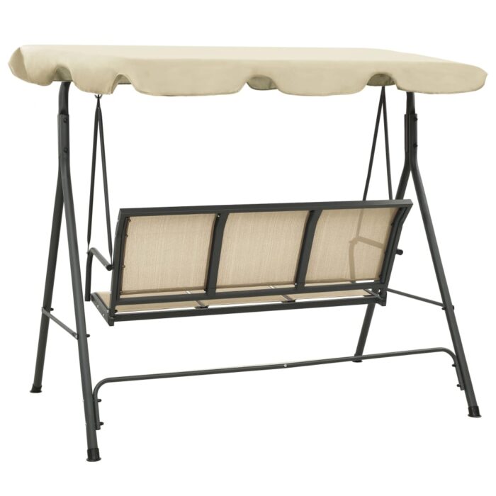 Balancelle de jardin avec baldaquin Anthracite et sable – Image 3