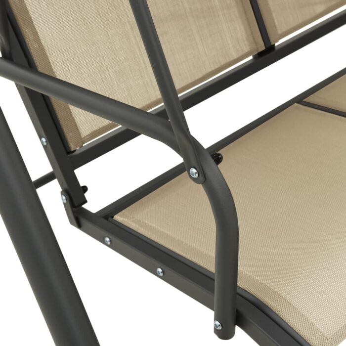Balancelle de jardin avec baldaquin Anthracite et sable – Image 5