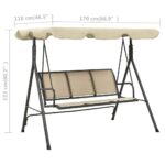 Balancelle de jardin avec baldaquin Anthracite et sable – Image 6