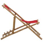 Chaise de terrasse bambou et toile rouge – Image 2