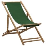 Chaise de terrasse Bambou et toile Vert