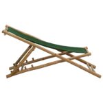 Chaise de terrasse Bambou et toile Vert – Image 3