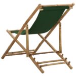 Chaise de terrasse Bambou et toile Vert – Image 4