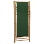 Chaise de terrasse Bambou et toile Vert – Image 8