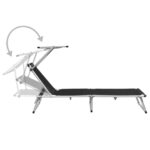 Chaises longues pliables et toit lot de 2 Aluminium textilène – Image 4
