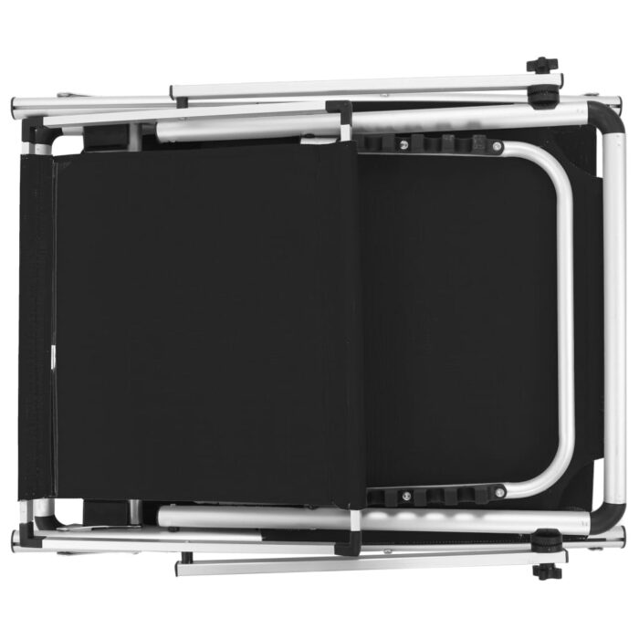 Chaises longues pliables et toit lot de 2 Aluminium textilène – Image 5