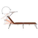 Chaises longues pliables et toit lot de 2 Aluminium textilène – Image 4