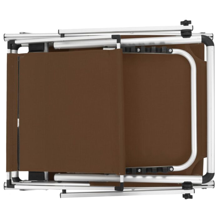 Chaises longues pliables et toit lot de 2 Aluminium textilène – Image 5