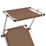 Chaises longues pliables et toit lot de 2 Aluminium textilène – Image 6