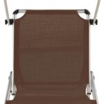 Chaises longues pliables et toit lot de 2 Aluminium textilène – Image 8