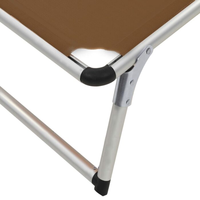 Chaises longues pliables et toit lot de 2 Aluminium textilène – Image 9