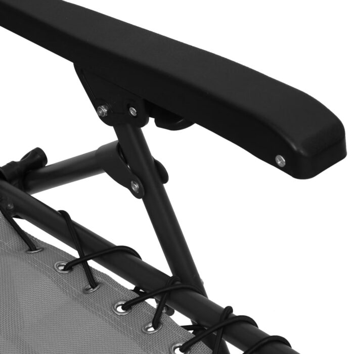 Chaise pliable de terrasse Textilène Gris – Image 8