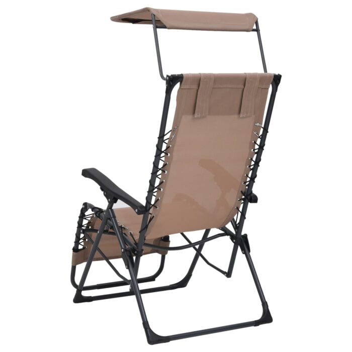 Chaise pliable de terrasse Textilène Taupe – Image 4