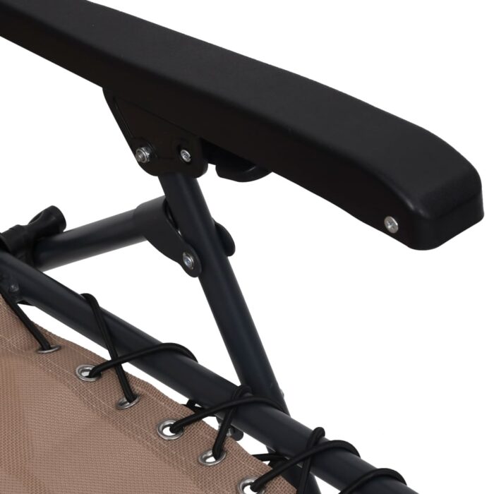 Chaise pliable de terrasse Textilène Taupe – Image 8