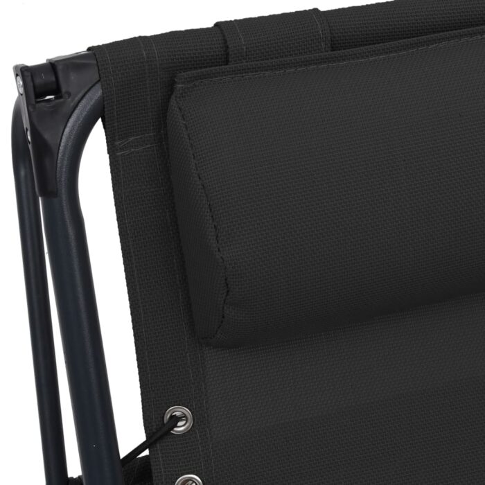 Chaises pliables de terrasse lot de 2 Textilène Noir – Image 10