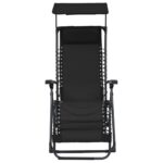 Chaises pliables de terrasse lot de 2 Textilène Noir – Image 2