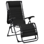 Chaises pliables de terrasse lot de 2 Textilène Noir – Image 4