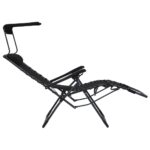 Chaises pliables de terrasse lot de 2 Textilène Noir – Image 7