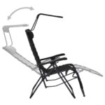 Chaises pliables de terrasse lot de 2 Textilène Noir – Image 8
