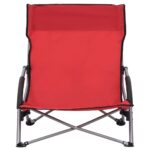 Chaises de plage pliables lot de 2 Rouge Tissu – Image 2