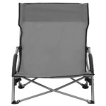 Chaises de plage pliables lot de 2 Gris Tissu – Image 2