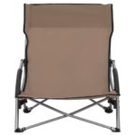 Chaises de plage pliables lot de 2 Taupe Tissu – Image 2