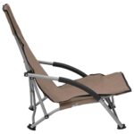Chaises de plage pliables lot de 2 Taupe Tissu – Image 3