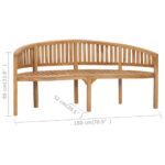 Banc de jardin en forme de banane 180 cm bois de teck solide – Image 6