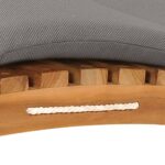 Chaise longue pliable avec coussin gris foncé Bois de teck – Image 4