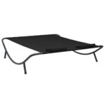 Chaise longue d'extérieur tissu noir – Image 3