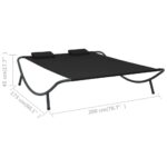 Chaise longue d'extérieur tissu noir – Image 6