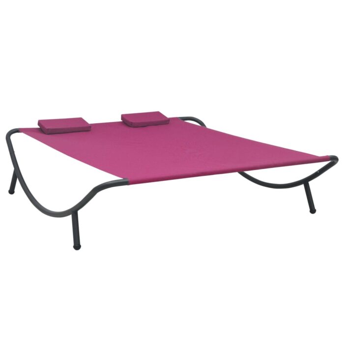 Lit de repos d'extérieur tissu rose – Image 1