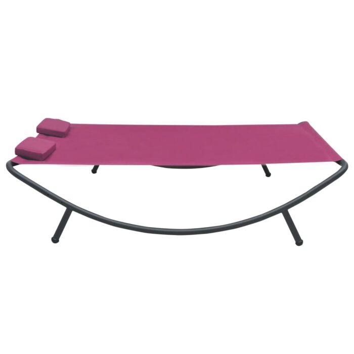 Lit de repos d'extérieur tissu rose – Image 2