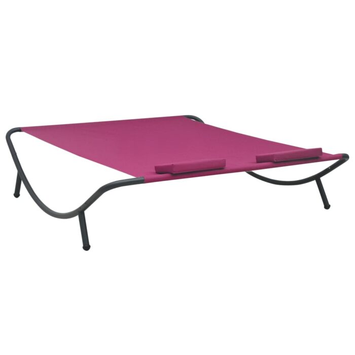 Lit de repos d'extérieur tissu rose – Image 3