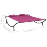 Lit de repos d'extérieur tissu rose – Image 6