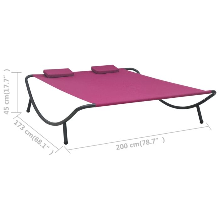 Lit de repos d'extérieur tissu rose – Image 6