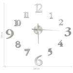 Horloge murale 3D Design moderne Argenté 100 cm XXL – Image 3