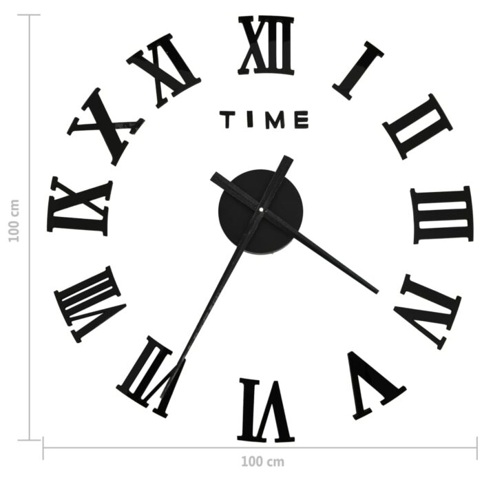 Horloge murale 3D Design moderne Noir 100 cm XXL – Image 3