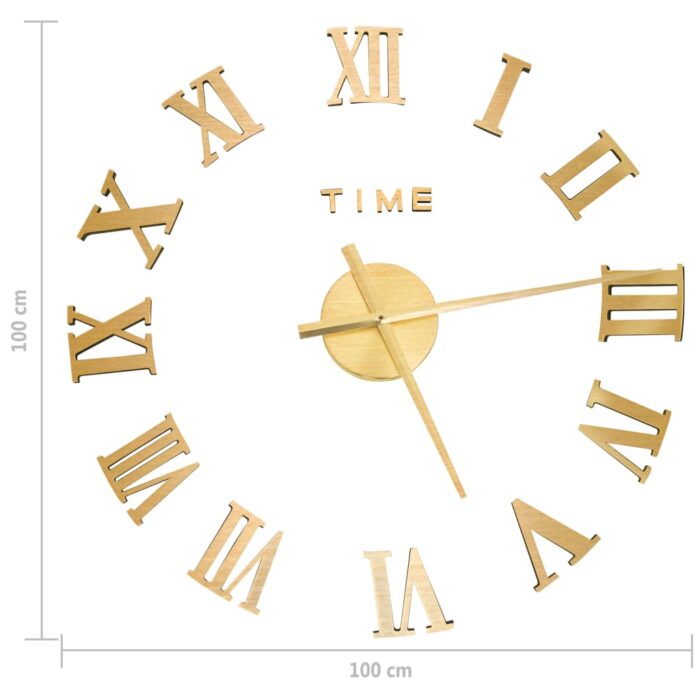 Horloge murale 3D Design moderne Doré 100 cm XXL – Image 3