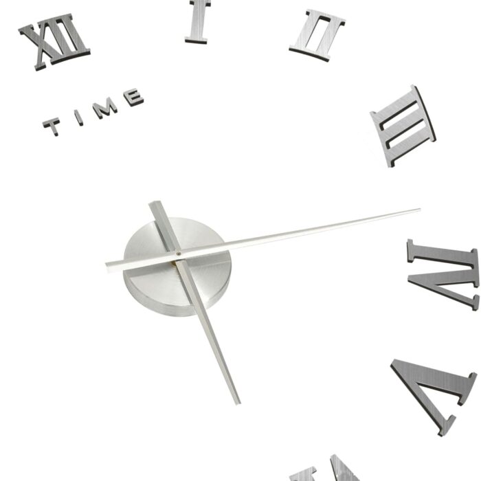 Horloge murale 3D Design moderne Argenté 100 cm XXL – Image 2