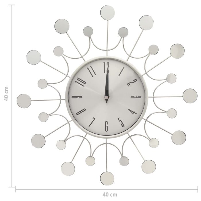 325165 Wall Clock Silver 40 cm Metal – Image 3