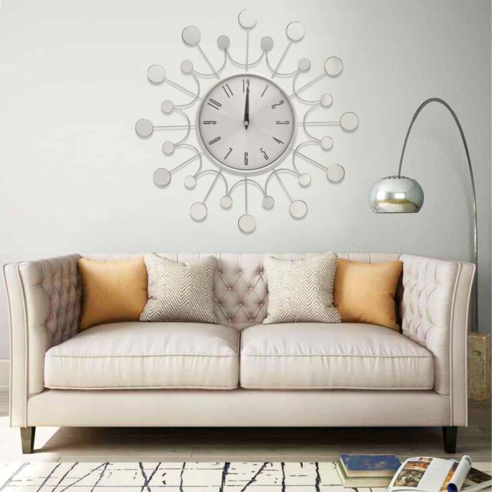 325165 Wall Clock Silver 40 cm Metal – Image 1