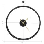Horloge murale Noir 52 cm Fer – Image 3